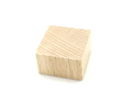 50 gros jetons carrés bois naturel 2.5 cm épais