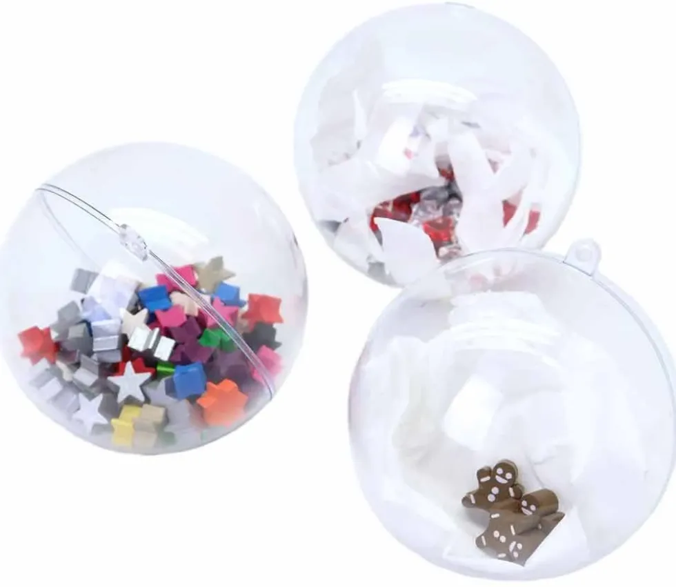 5 grosses Boules 10 cm plastique cristal à remplir et suspendre