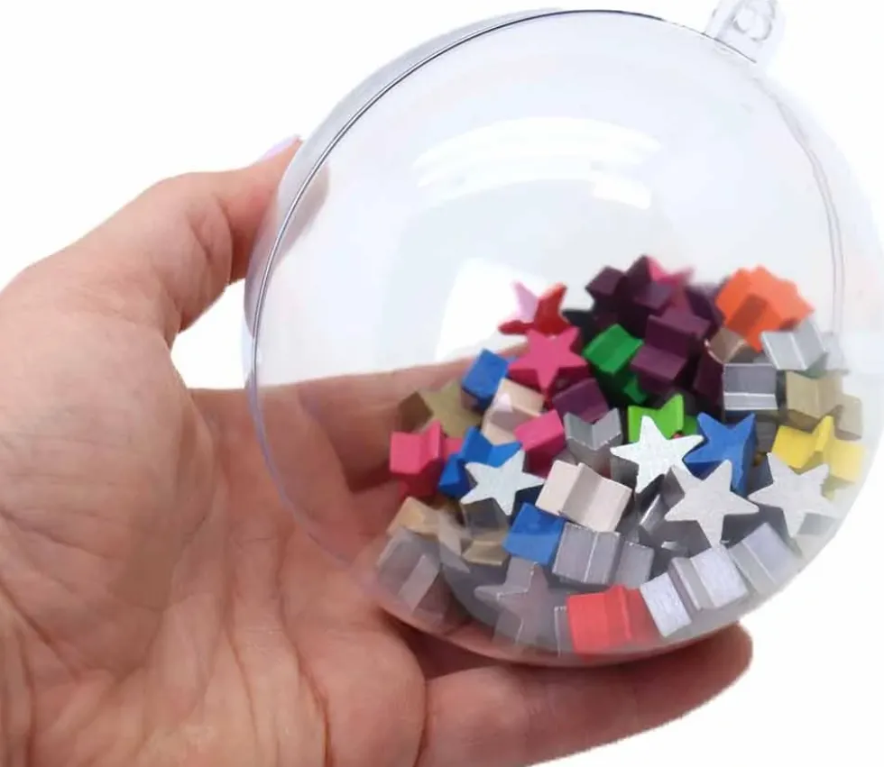 5 grosses Boules 10 cm plastique cristal à remplir et suspendre