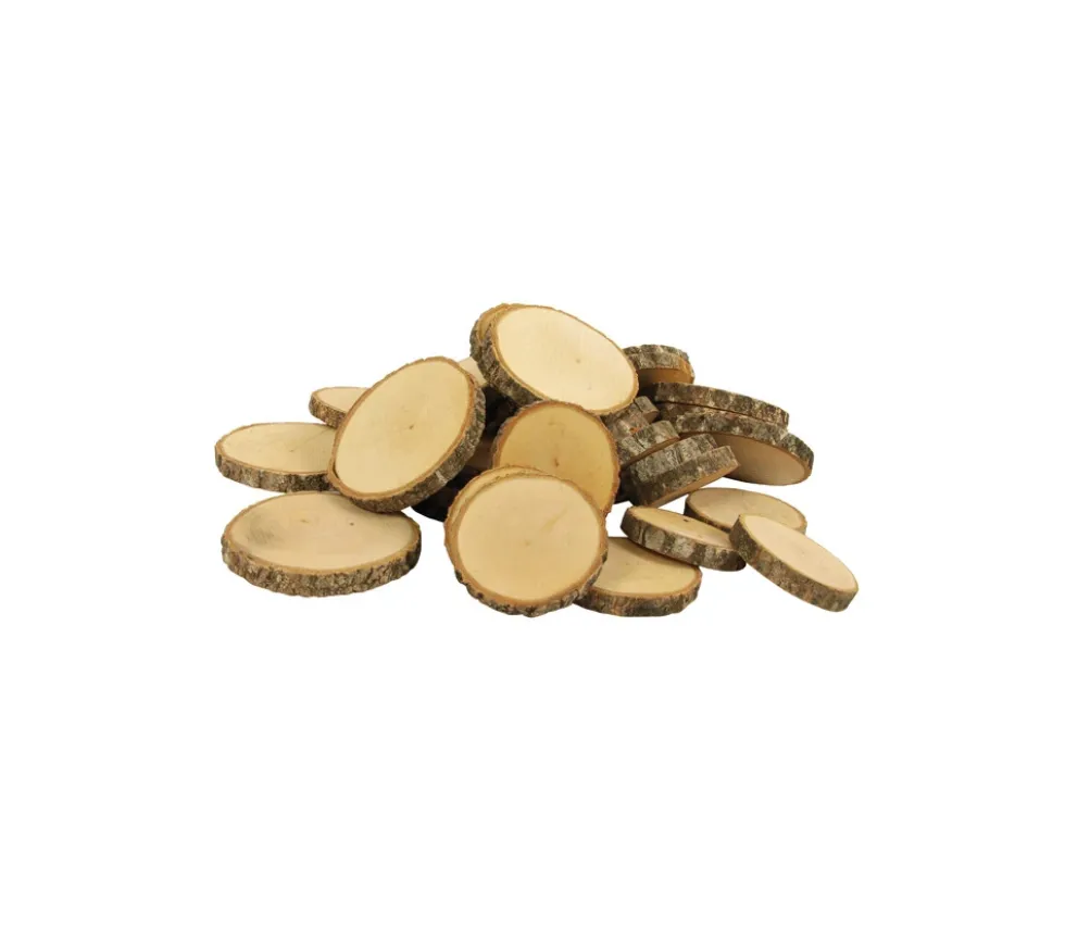 50 à 80 grosses Rondelles en bois brut avec écorce - 1 kg