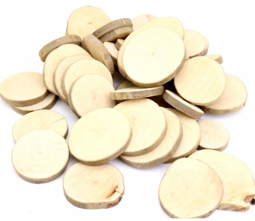 50 à 80 grosses Rondelles en bois brut avec écorce - 1 kg