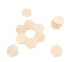 Hexagone plat en bois de 4.5 cm - 45 x 45 x 8 mm