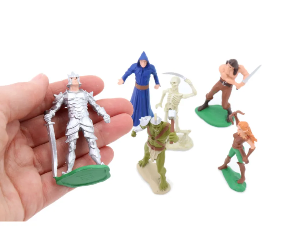 Héros et monstres : 6 figurines de jeu environ 6 cm