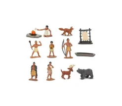 Indiens Powhatans : 12 figurines de jeu