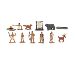 Indiens Powhatans : 12 figurines de jeu