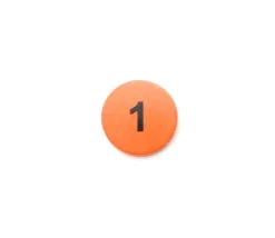Jeton bois numéro 1 rond plat de 21 x 4 mm orange