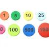 Jeton bois numéro 25 rond plat de 21 x 4 mm bleu clair