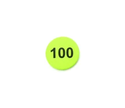Jeton bois numéro 100 rond plat de 25 x 4 mm vert clair