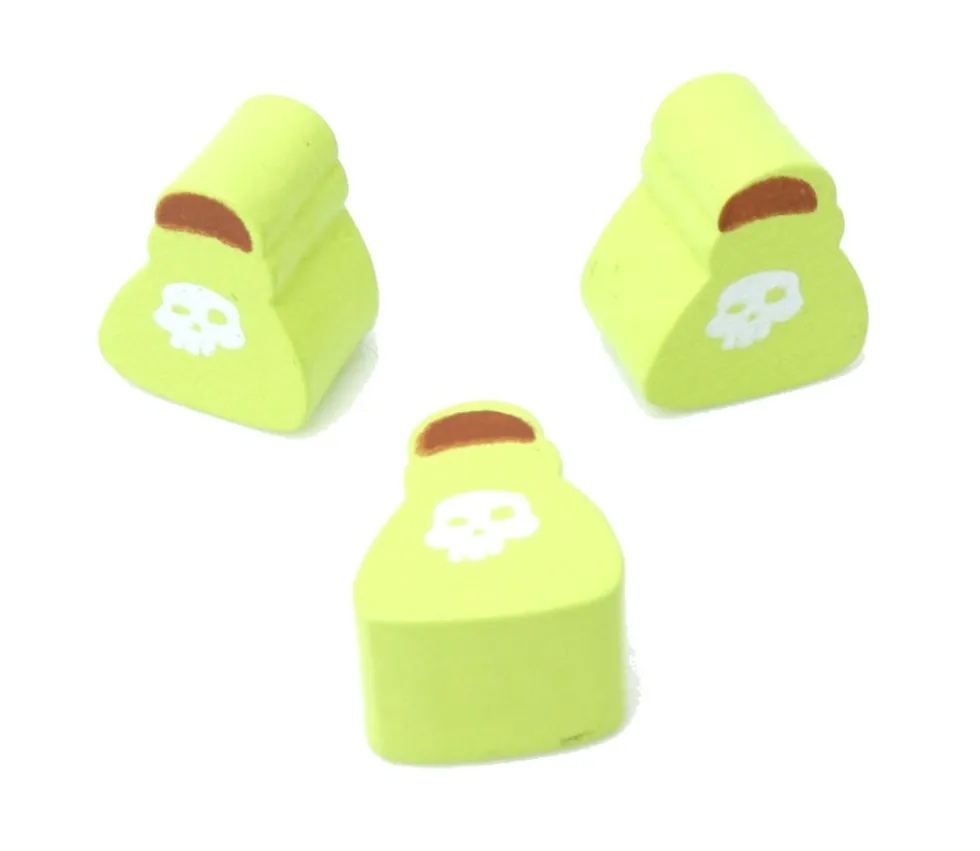 Jeton de jeu fiole poison en bois - 16 x 13 x 10 mm