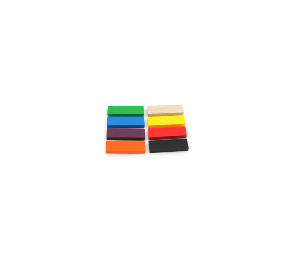 Jeton en bois grand rectangle pour jeux 54 x 16 x 7 mm à l'unité