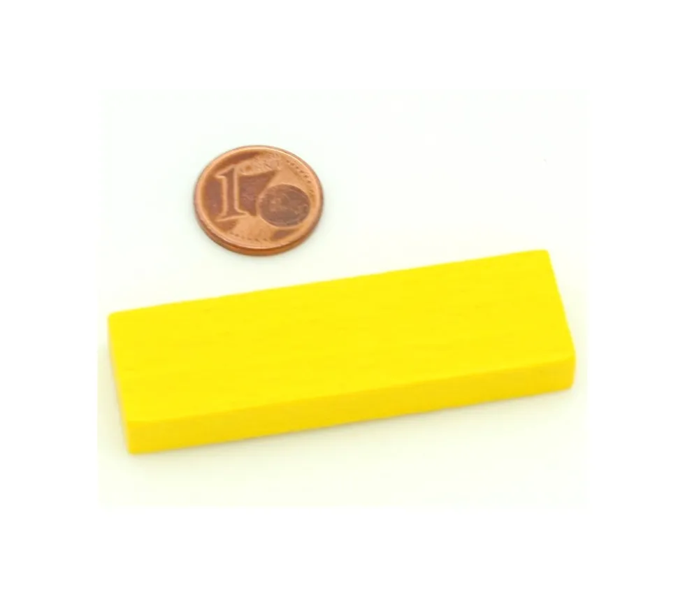 Jeton en bois grand rectangle pour jeux 54 x 16 x 7 mm à l'unité