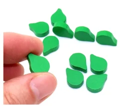 Jeton feuille goutte verte -14 x 10 x 4 mm