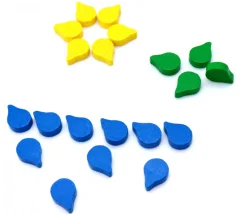 Jeton feuille goutte verte -14 x 10 x 4 mm
