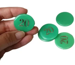 Jeton numéroté nacré 32 mm numéro 20