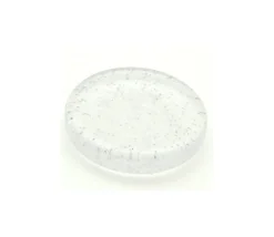 Jeton pailleté épais 25 x 5 mm galet blanc transparent