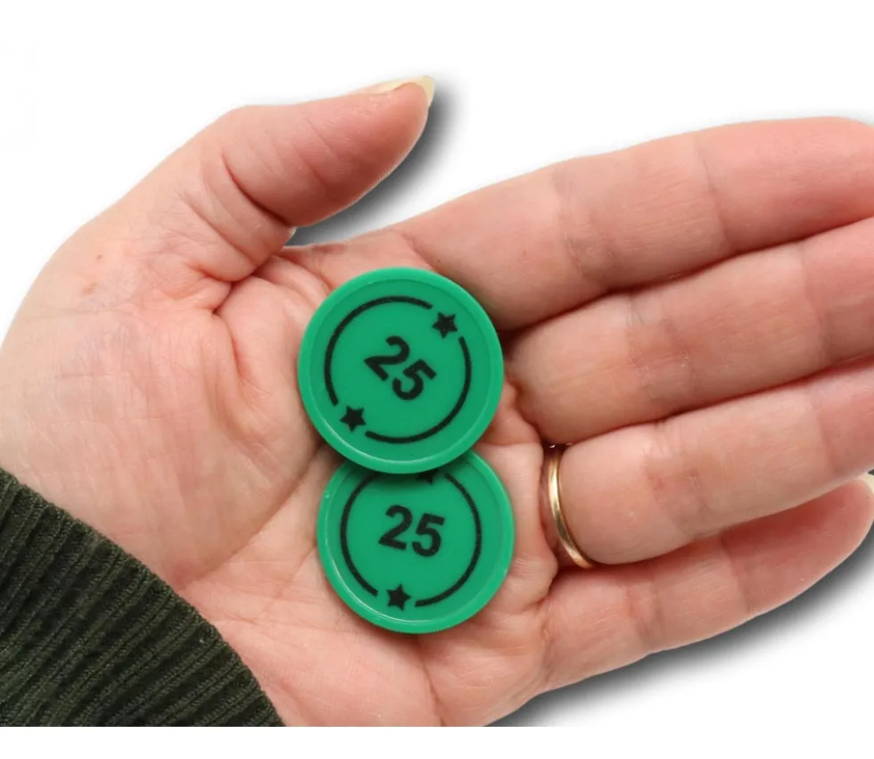 Jeton rond numéroté en plastique 2.9 cm
