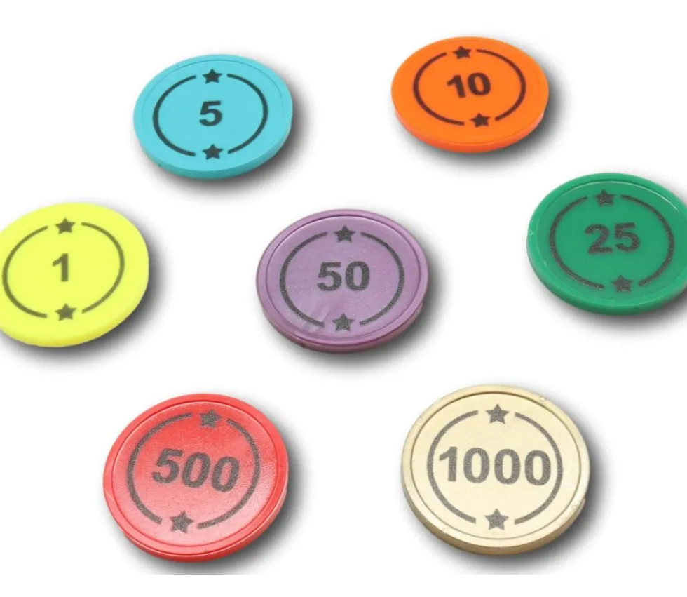 Jeton rond numéroté en plastique 2.9 cm