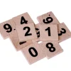 10 jetons bois 0 à 9 carrés et numérotés
