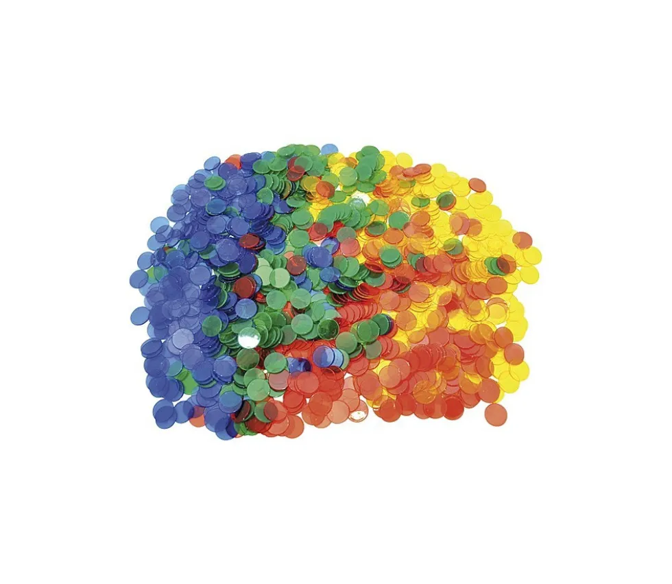 1000 Jetons colorés translucides de 2.5 cm de diamètre plastique pour jeux