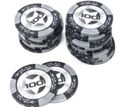 20 Jetons de poker crown argile valeur 100 - 14 gr