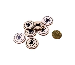 500 Jetons en bois Café - 2.5 cm