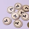 500 Jetons en bois 1 € - 2.5 cm