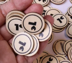 500 Jetons en bois 1 € - 2.5 cm