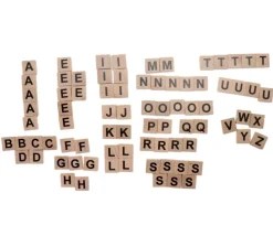 80 Jetons en bois lettres alphabet 2 cm pour jeux