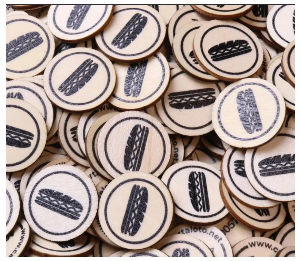 500 jetons en bois sandwich - 2.5 cm