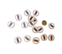 500 jetons en bois sandwich - 2.5 cm