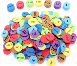 280 jetons mousse numérotés unité dizaine centaine millier million