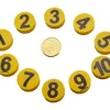 10 Jetons numérotés 1 à 10 bois 21x7mm coloris aléatoire