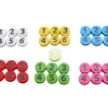 36 jetons numérotés 1 à 6 x 6 couleurs en bois