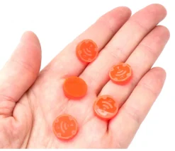 5 jetons ONDES rayonnement orange 1.5 cm pour jeu