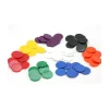 10 Jetons plastique 30 mm - pions ronds plats 3 cm pour jeux par couleur