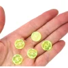 5 jetons ronds œil jaune fluo pour jeux