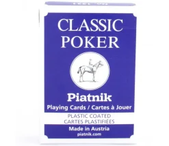 Jeu 54 cartes à jouer poker bleu classic piatnik
