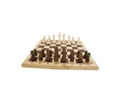 Jeu d'échec en bois complet 29 cm : plateau bois épais + 32 Pièces bois