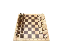 Jeu d'échec en bois complet 29 cm : plateau bois épais + 32 Pièces bois
