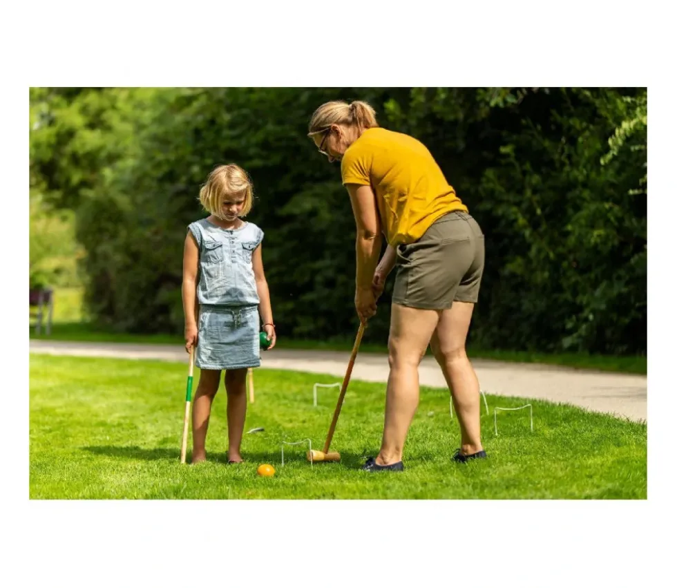 Jeu de croquet adulte/enfant 77 cm en bois 4 joueurs
