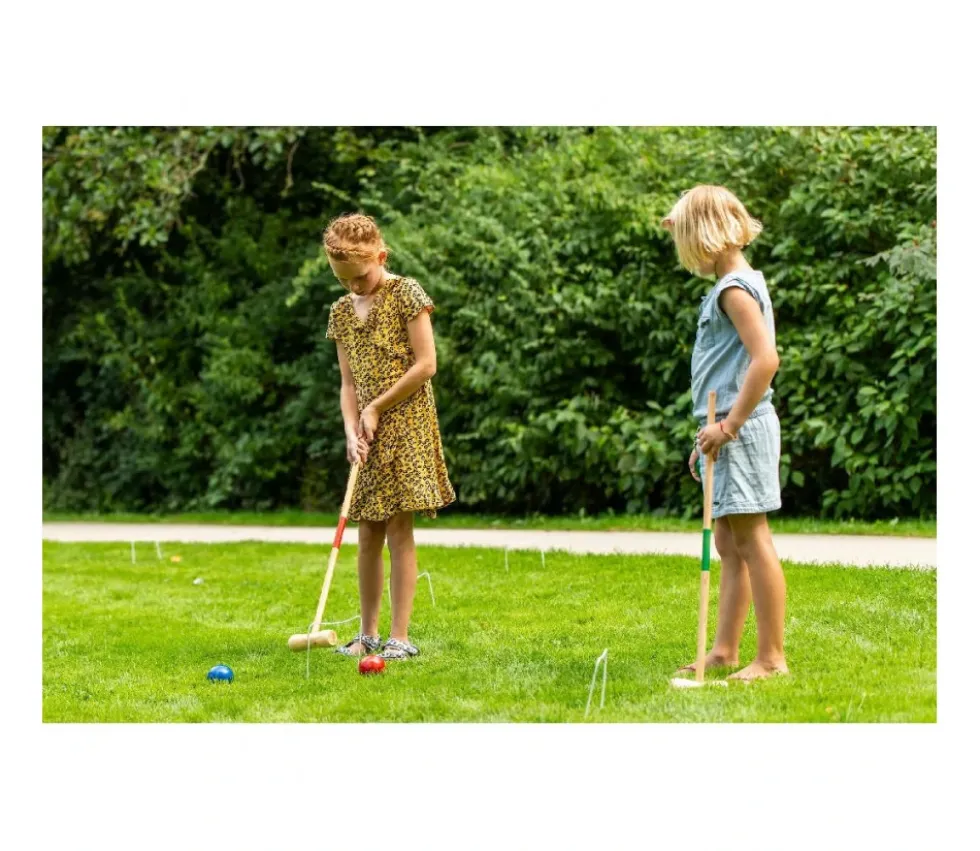 Jeu de croquet adulte/enfant 77 cm en bois 4 joueurs