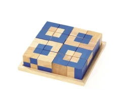 Jeu de 16 cubes bicolores sur plateau