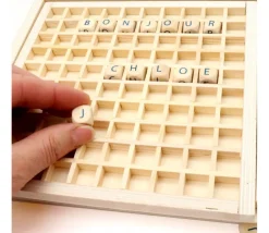 Jeu de cubes lettres en bois 145 pièces - jeu de mots