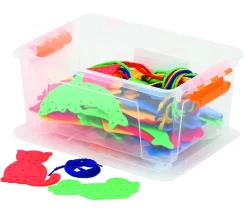 Jeu de laçage animaux et véhicules : 32 formes + 16 lacets
