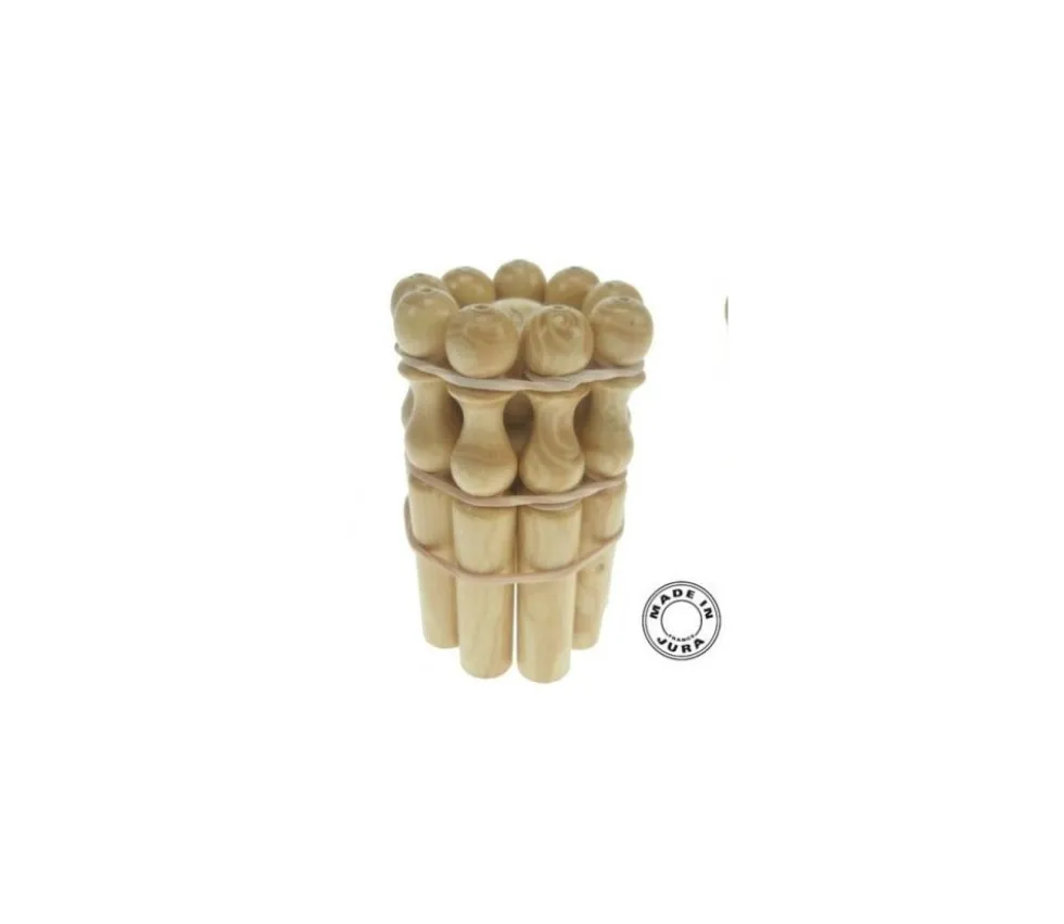 Jeu de 9 Mini Quilles bois naturel de 6.5 cm + 2 boules