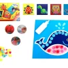 Jeu de mosaïques pompons multicolores