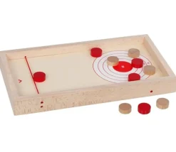 Jeu de palets bois double : Puck hockey et palets-cible 40 x 21.5 cm