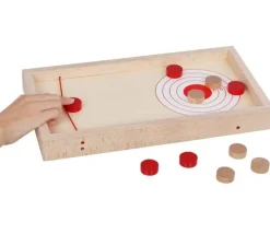 Jeu de palets bois double : Puck hockey et palets-cible 40 x 21.5 cm
