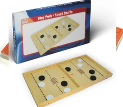 Jeu de pousse palets "passe trappe" en bois 54 x30 cm