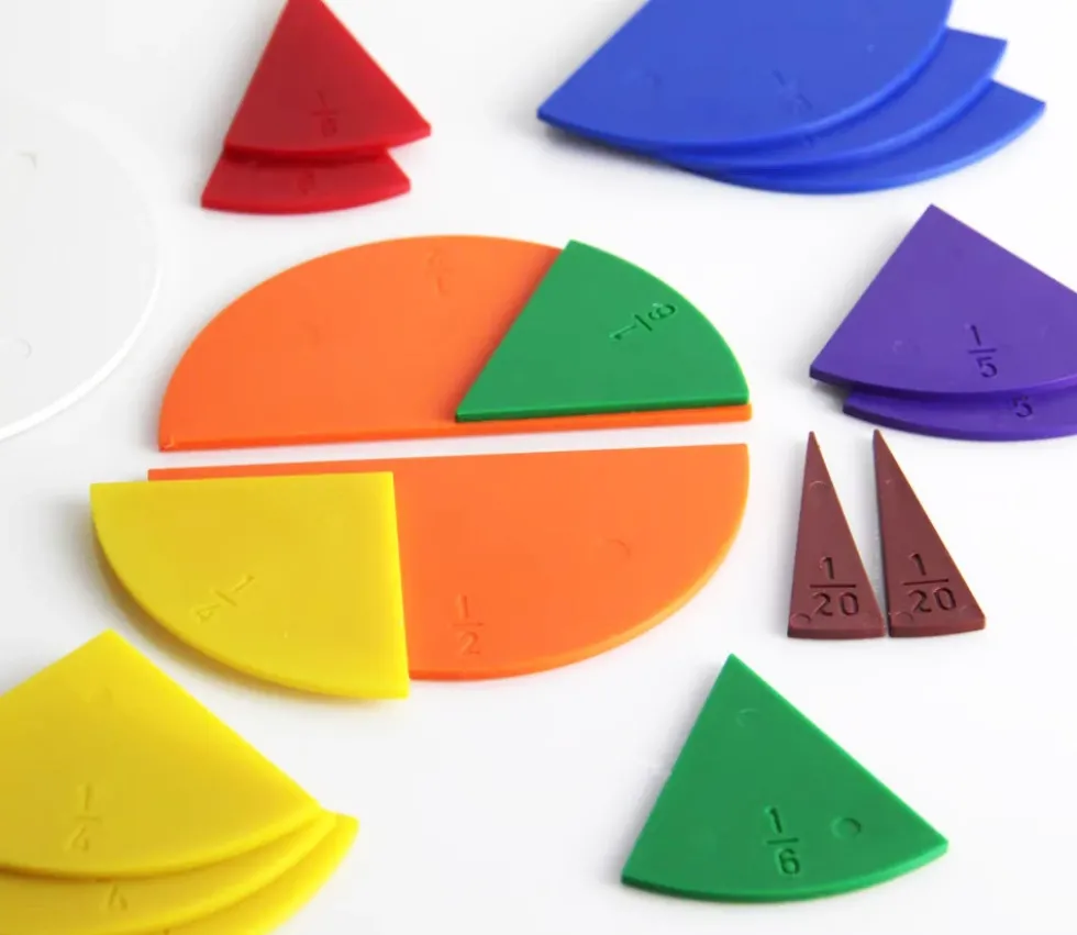 Jeu des fractions - 21 portions (rond de 10 cm)